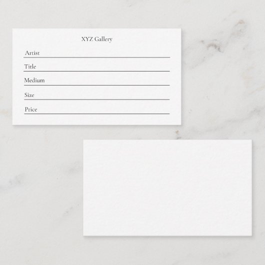 Modèle de carte Étiquette d'affichage de l'illustr (Devant / Derrière)