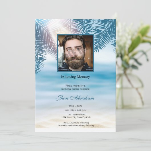 Modèle de carte Faire-part funéraire (Debout devant)