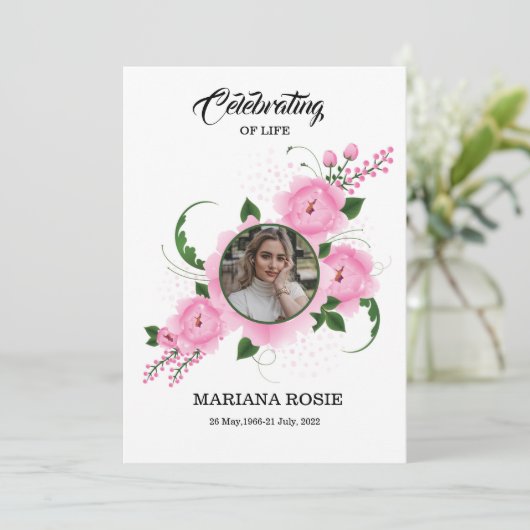 Modèle de carte Faire-part funéraire (Debout devant)