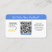 Modèle de carte Google Review avec lien de code QR (Dos)