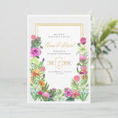 Modèle de carte Invitation florale, Invitation mod (Debout devant)