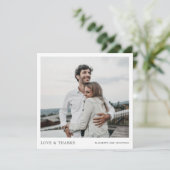 Modèle de carte Mariage simple Merci photo chic (Debout devant)