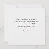 Modèle de carte Mariage simple Merci photo chic (Dos)