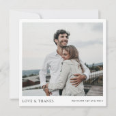 Modèle de carte Mariage simple Merci photo chic (Devant)