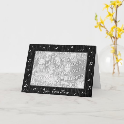 Modèle de carte - Notes musicales (Fleur jaune)