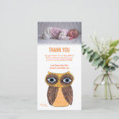 Modèle de carte photo de bébé de note de Merci (Debout devant)