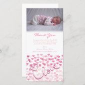 Modèle de carte photo de bébé de note de Merci (Devant / Derrière)