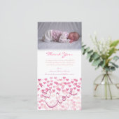 Modèle de carte photo de bébé de note de Merci (Debout devant)