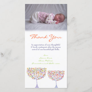 Modèle de carte photo de bébé de note de Merci