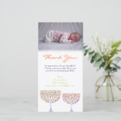 Modèle de carte photo de bébé de note de Merci (Debout devant)