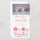 Modèle de carte photo de bébé de note de Merci (Devant / Derrière)