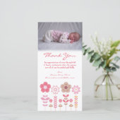 Modèle de carte photo de bébé de note de Merci (Debout devant)