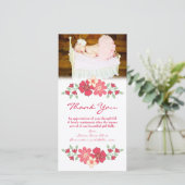 Modèle de carte photo de bébé de note de Merci (Debout devant)