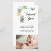 Modèle de carte photo de bébé de note de Merci (Devant / Derrière)