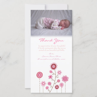 Modèle de carte photo de bébé de note de Merci