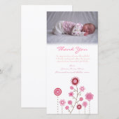 Modèle de carte photo de bébé de note de Merci (Devant / Derrière)