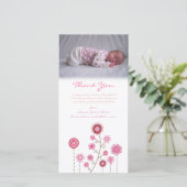 Modèle de carte photo de bébé de note de Merci (Debout devant)