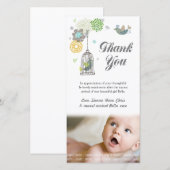 Modèle de carte photo de bébé de note de Merci de (Devant / Derrière)