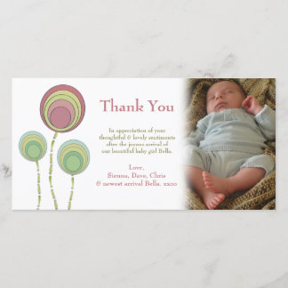 Modèle de carte photo de bébé ou de fille de Merci