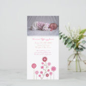 Modèle de Carte photo de Faire-part de naissance d (Debout devant)