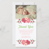 Modèle de carte photo de fleurs de Merci de bébé (Devant)