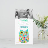 Modèle de carte photo de hibou de bébé de note de (Debout devant)