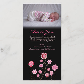 Modèle de carte photo de rose de bébé de note de