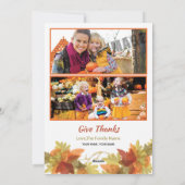 Modèle de carte photo de Thanksgiving (Dos)