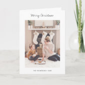 Modèle de carte photo minimaliste moderne de Noël (Devant)