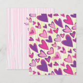 Modèle de carte plat Valentine Hearts (Devant / Derrière)