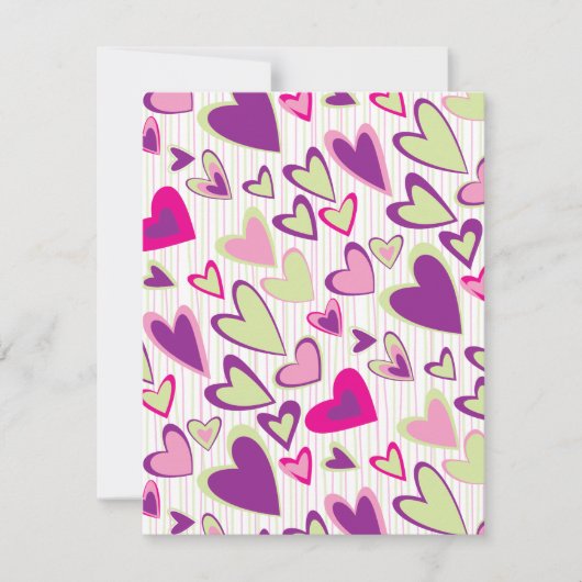 Modèle de carte plat Valentine Hearts (Devant)