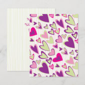 Modèle de carte plat Valentine Hearts (Devant / Derrière)