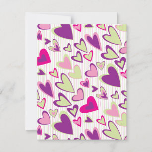 Modèle de carte plat Valentine Hearts