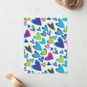 Modèle de carte plate Valentine Hearts (Devant/Arrière en situation)