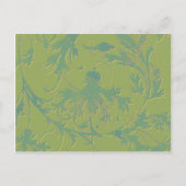 Modèle de carte postale à rouleaux verts (Devant)