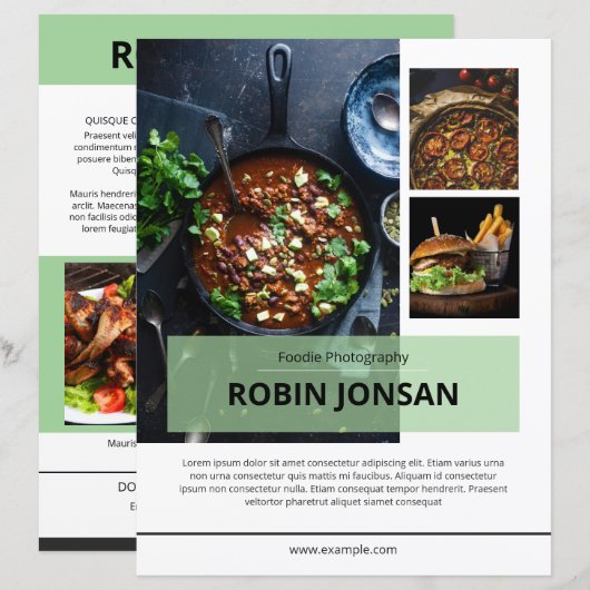 Modèle de Carte Postale Alimentaire (Devant / Derrière)