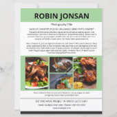 Modèle de Carte Postale Alimentaire (Dos)