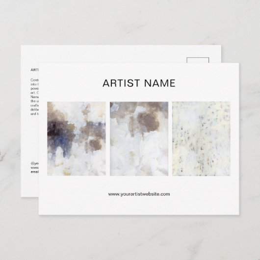 Modèle de carte postale Artiste de collage (Devant / Derrière)