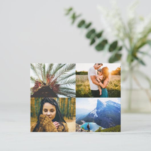 Modèle de carte postale avec impression sur le bor (Debout devant)