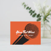 Modèle de carte postale microphone avec logo micro (Debout devant)