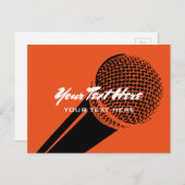 Modèle de carte postale microphone avec logo micro (Devant / Derrière)