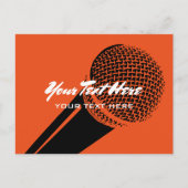 Modèle de carte postale microphone avec logo micro (Devant)