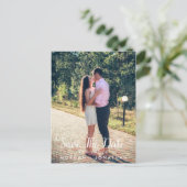 Modèle de carte postale pour annoncer une date à r (Debout devant)