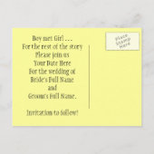 Modèle de carte postale pour sauvegarde de date (Dos)