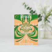 Modèle de carte postale rouge or vert (Debout devant)