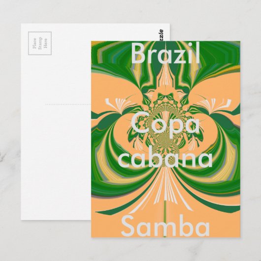 Modèle de carte postale rouge or vert (Devant / Derrière)