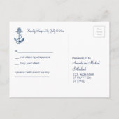 Modèle de carte postale RSVP de mariage nautique (Dos)