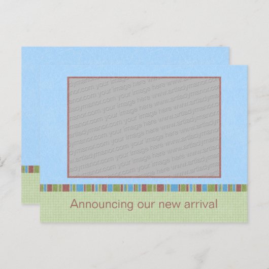 Modèle de carte postale Sky Blue Faire-part (Devant / Derrière)