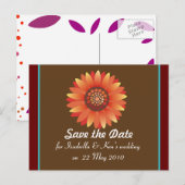 Modèle de carte postale tournesol pour réserver la (Devant / Derrière)