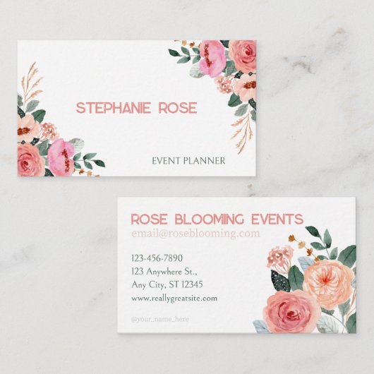 Modèle de carte professionnelle chic (Devant / Derrière)